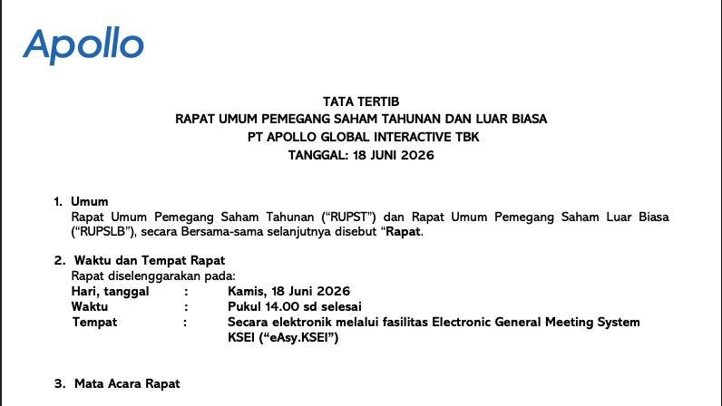 Tata Tertib RUPST dan RUPSLB BOGA 2026